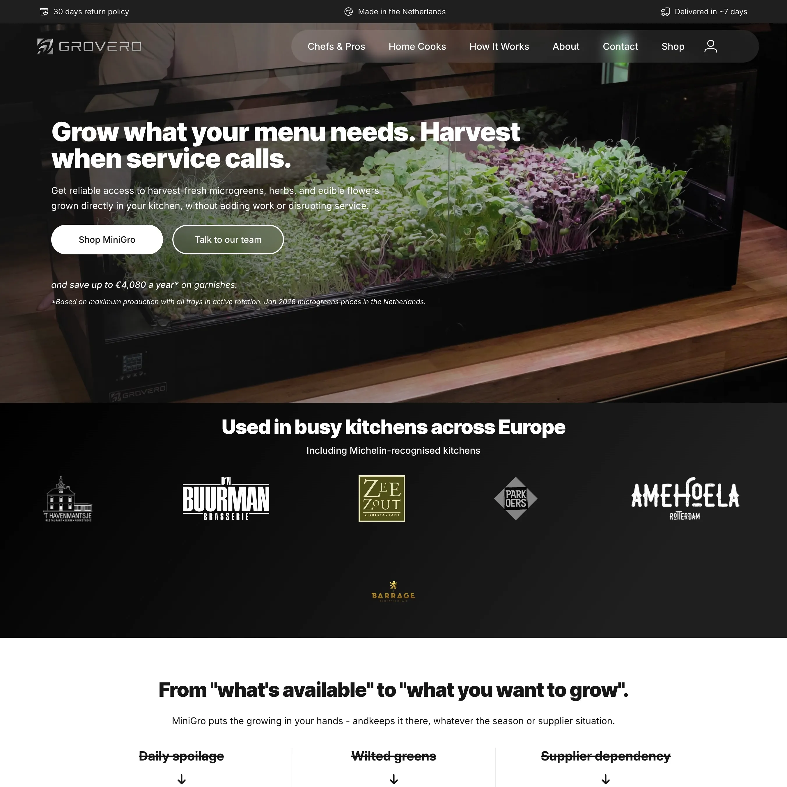Grovero website copy